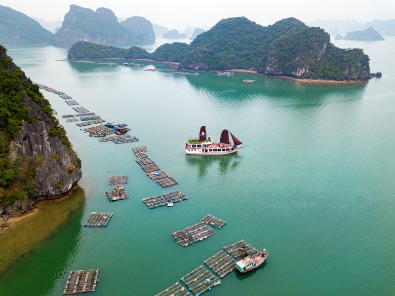 Lan Ha bay cruises through fishing villages